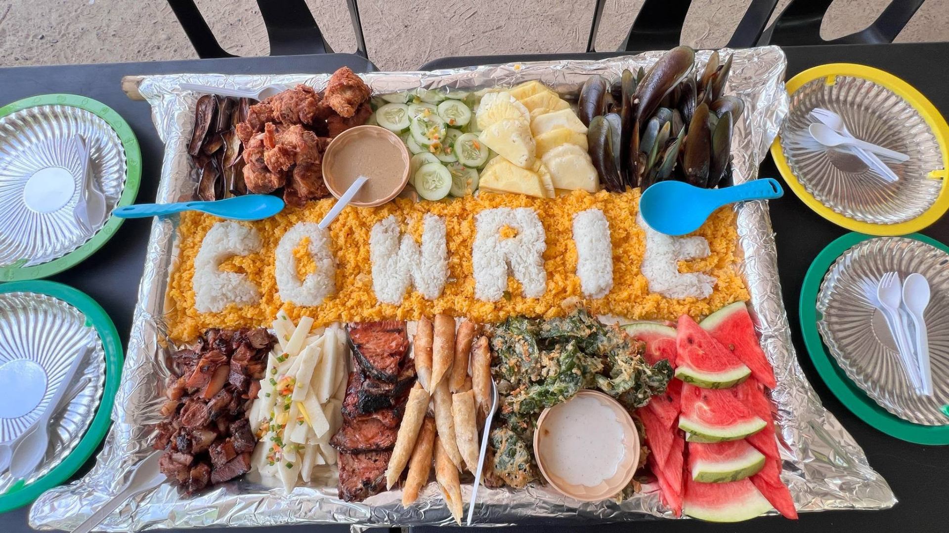 Cowrie Island lunch feast spread
