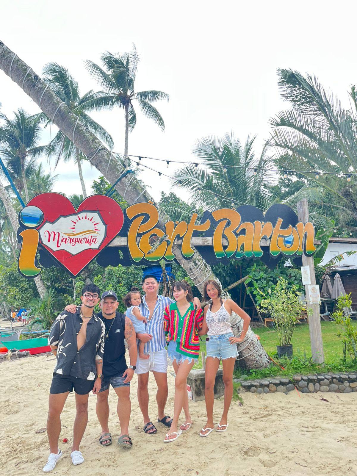Group shot at the I ♥ Port Barton sign