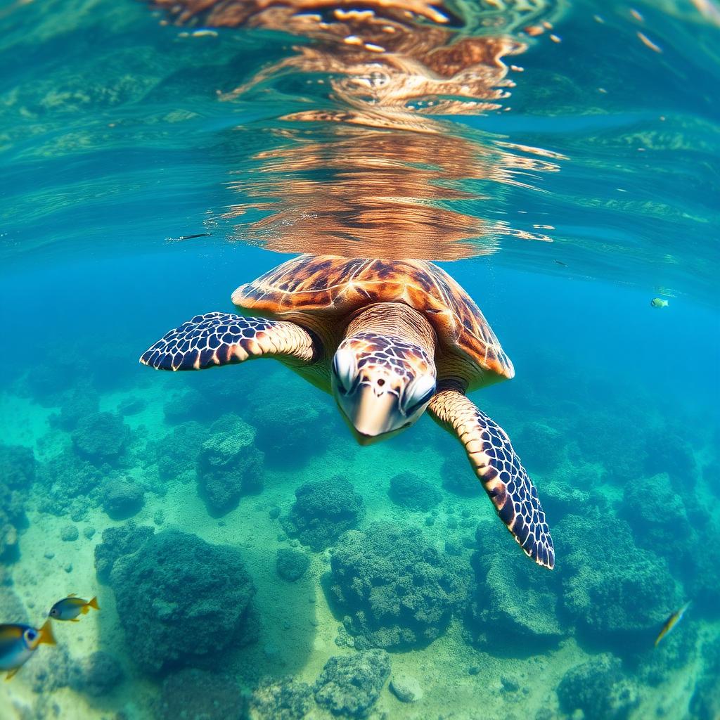 Sea turtle snorkeling